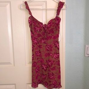 White Fox Pink/Tan flower mini dress!